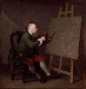 William Hogarth Self-portrait oil